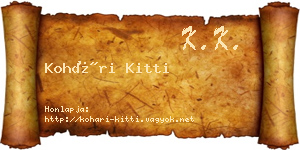 Kohári Kitti névjegykártya