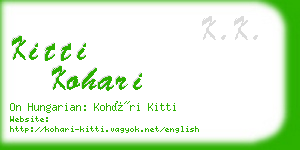 kitti kohari business card